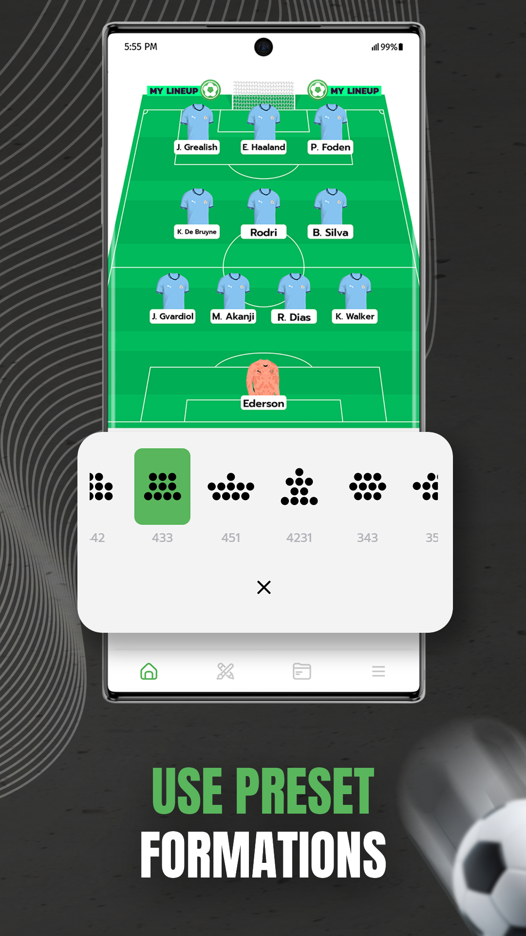 اسکرین شات 8 برنامه My Lineup: Lineup Creator