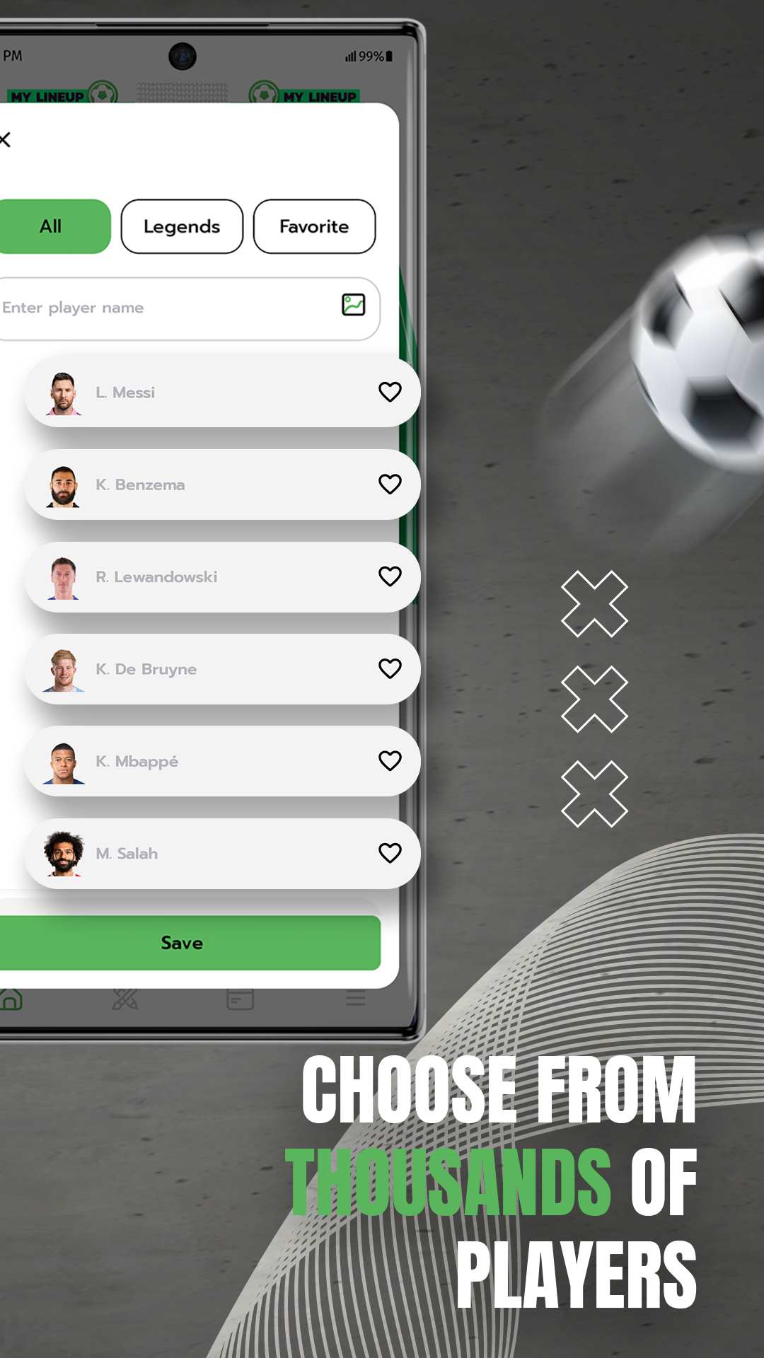 اسکرین شات 5 برنامه My Lineup: Lineup Creator