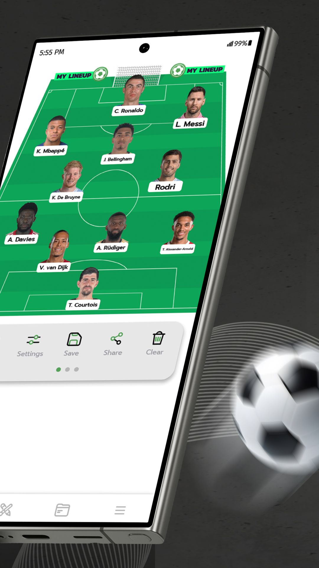 اسکرین شات 2 برنامه My Lineup: Lineup Creator