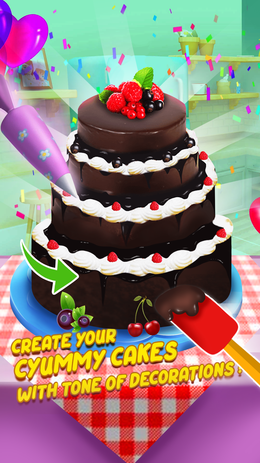 اسکرین شات 1 برنامه Cake Baking Games : Bakery 3D