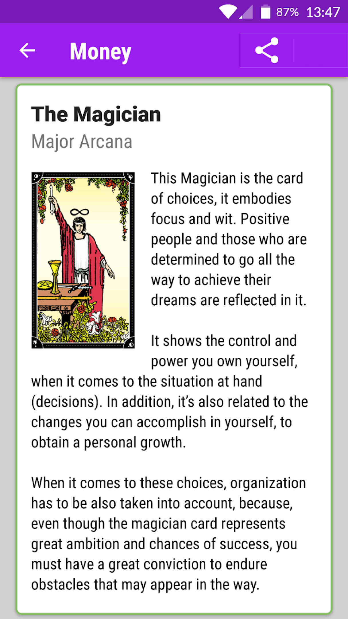 اسکرین شات 7 برنامه Tarot - Daily cards