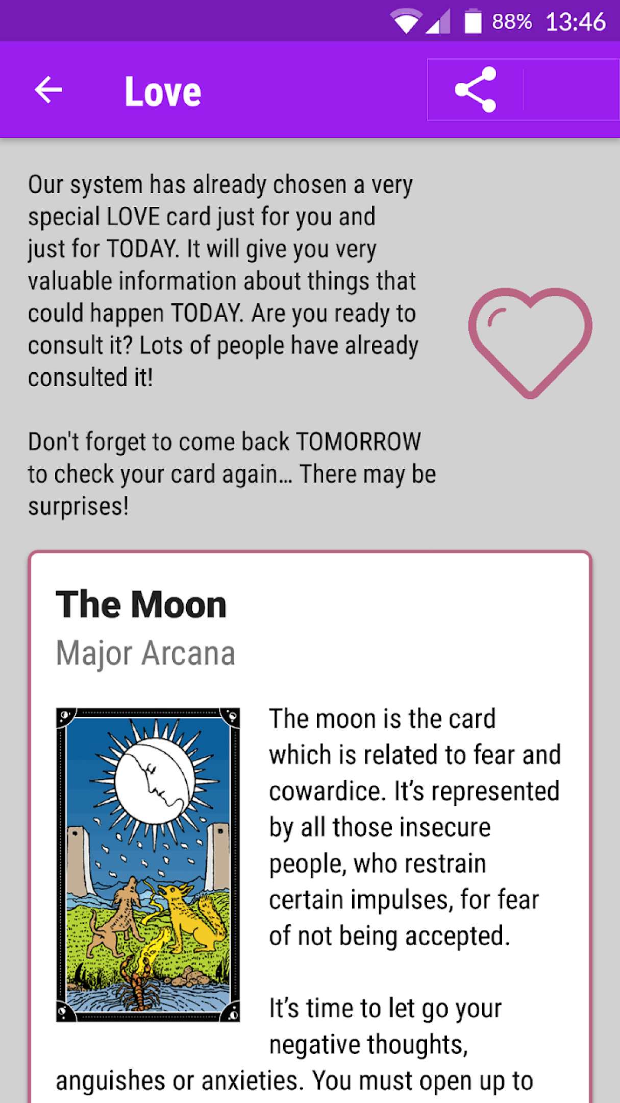 اسکرین شات 5 برنامه Tarot - Daily cards