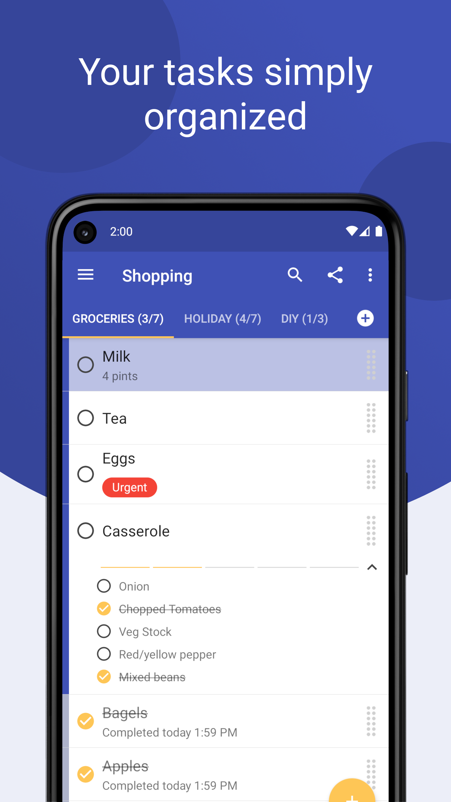 اسکرین شات 1 برنامه Tasks: To Do List & Reminders