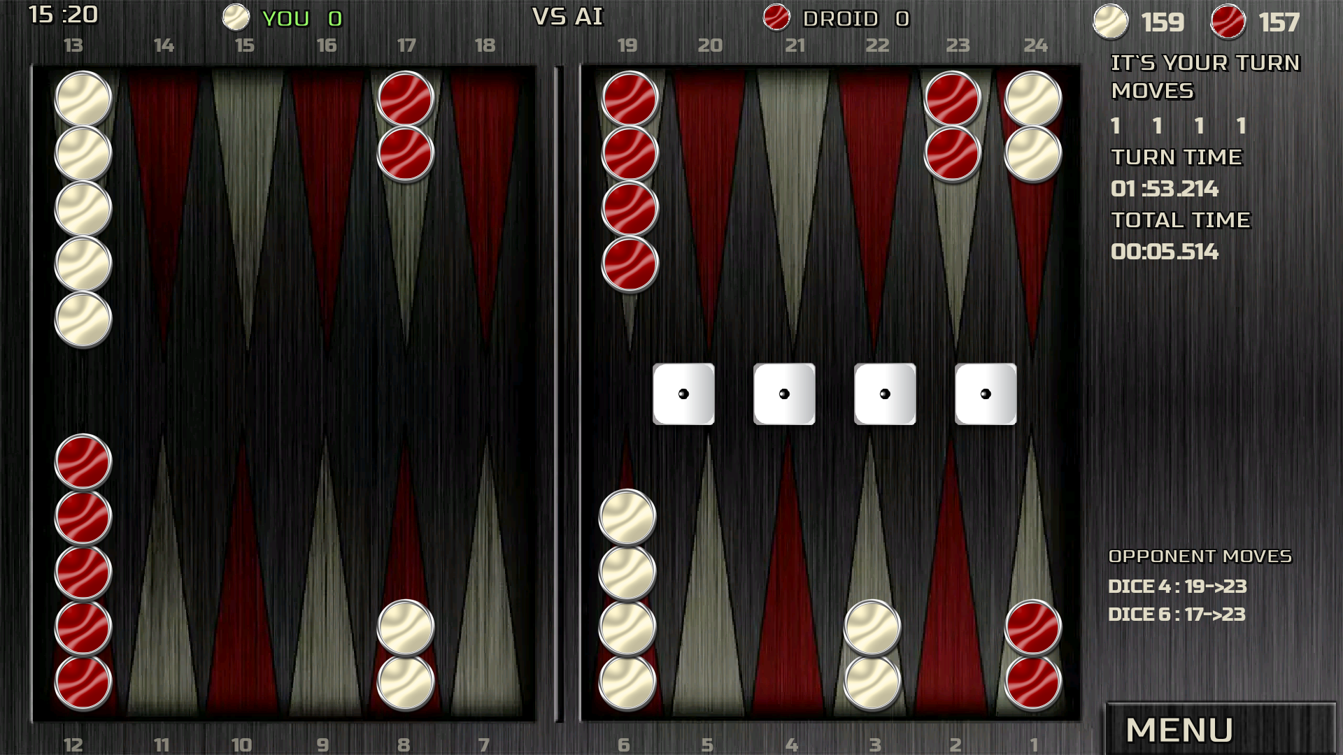 اسکرین شات 4 بازی Backgammon : 18 Games
