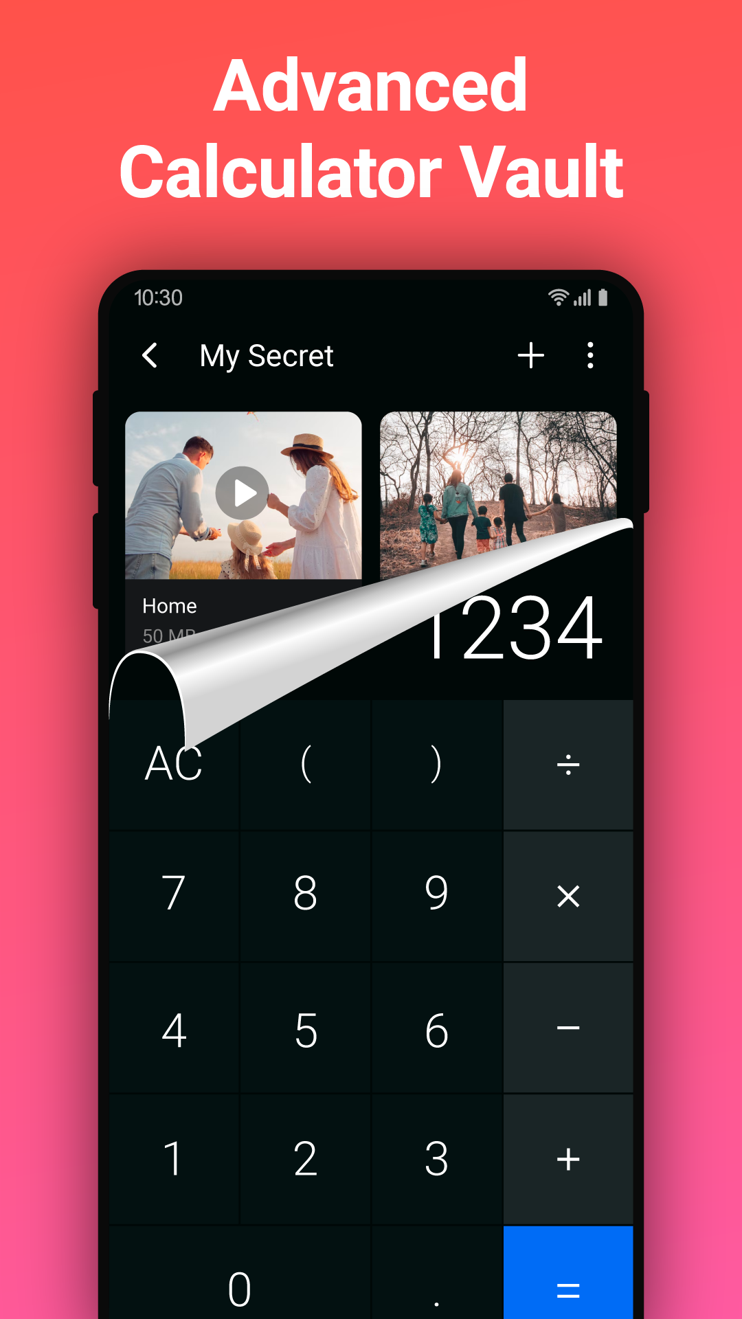 اسکرین شات 1 برنامه Calculator Vault, Gallery Lock
