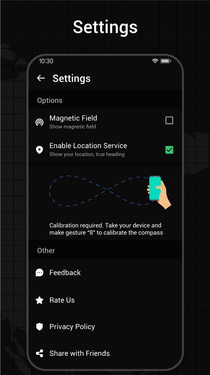اسکرین شات 4 برنامه Compass App: Direction Compass