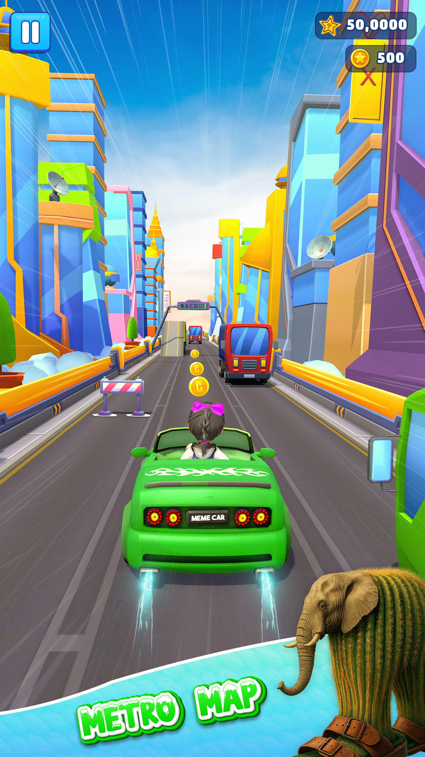 اسکرین شات 5 بازی Mini Car Runner - Meme Games