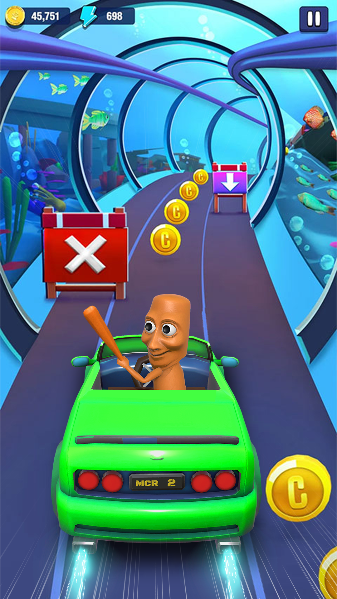 اسکرین شات 1 بازی Mini Car Runner - Meme Games