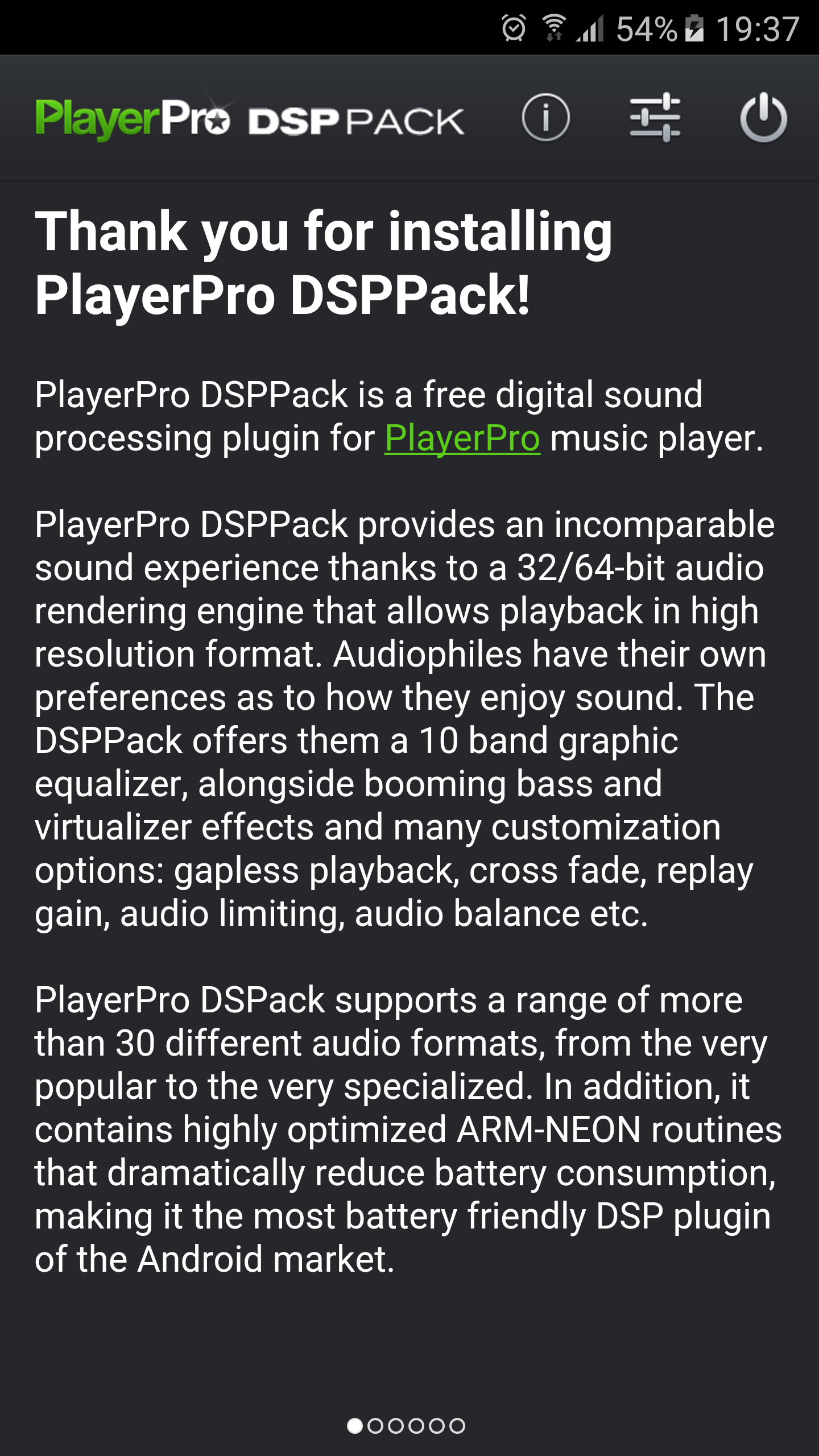 اسکرین شات 1 برنامه PlayerPro DSP pack