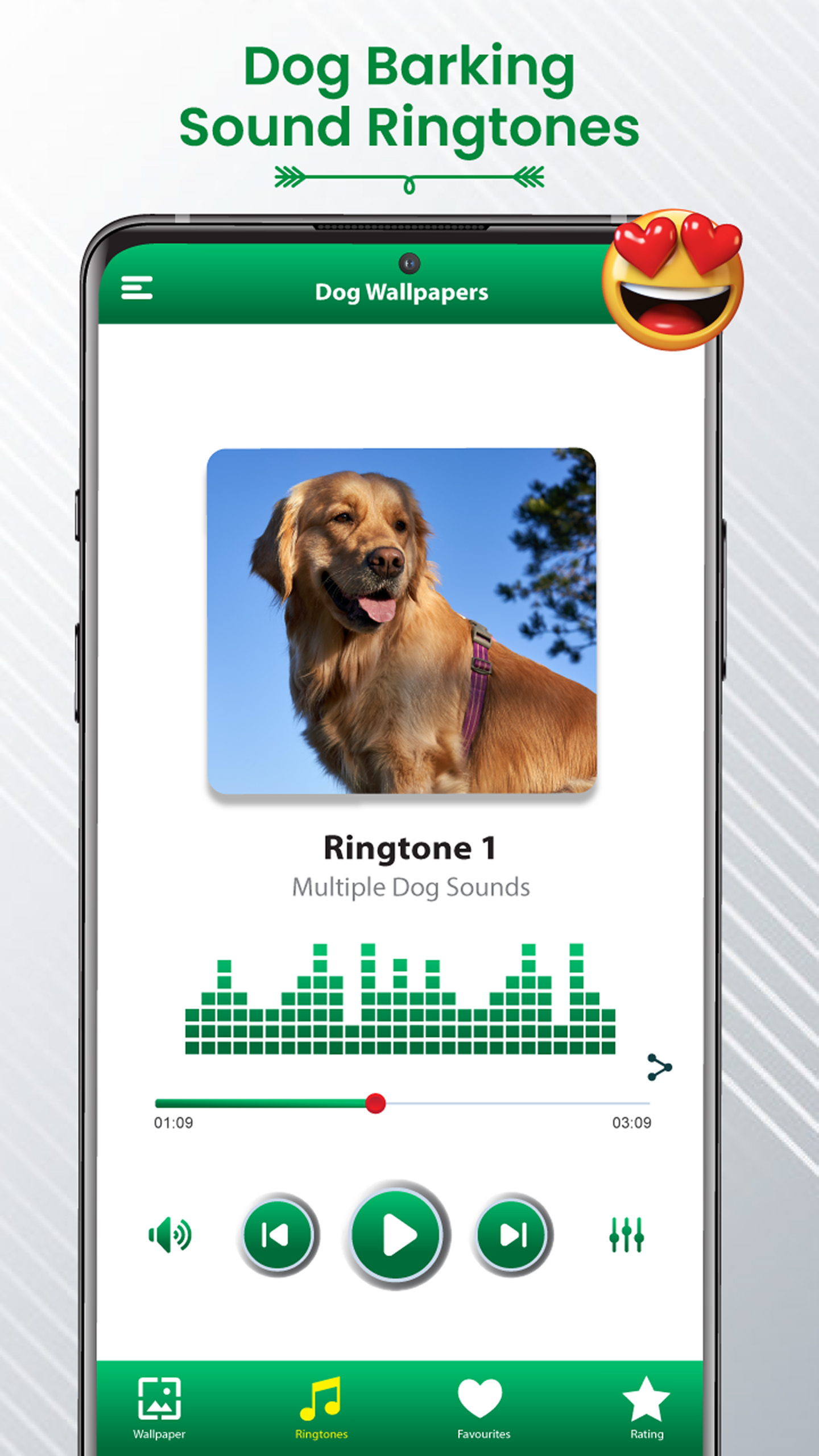 اسکرین شات 2 برنامه Dog Sound Ringtones Wallpapers