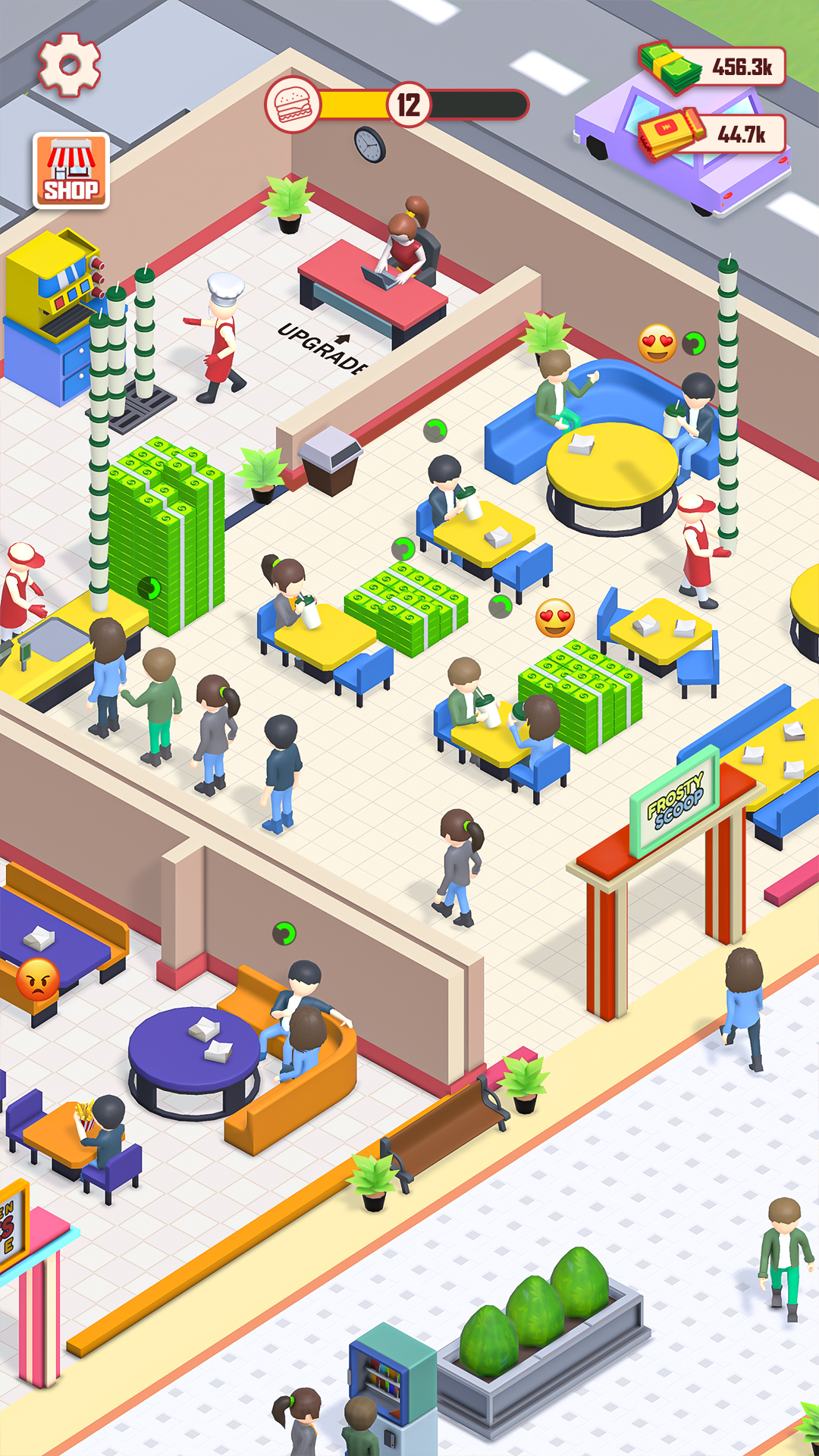 اسکرین شات 2 برنامه Fast Food Fever - Idle Tycoon