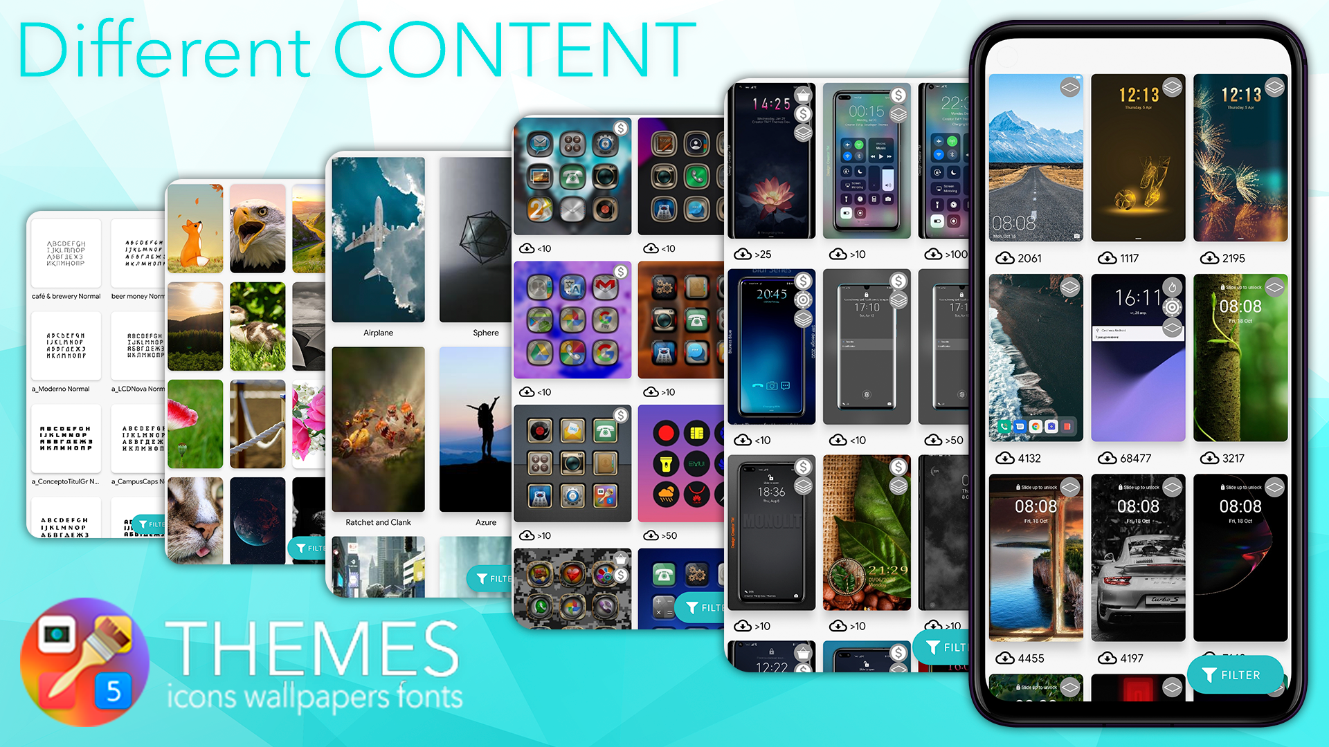 اسکرین شات 2 برنامه Themes, Wallpapers, Icons