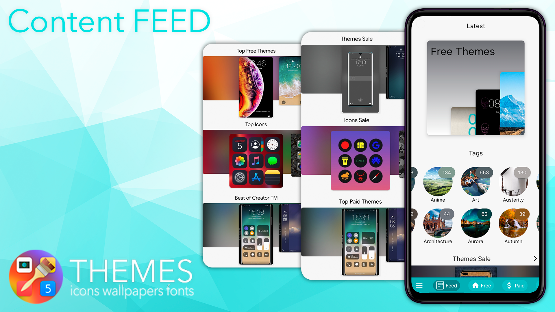اسکرین شات 1 برنامه Themes, Wallpapers, Icons