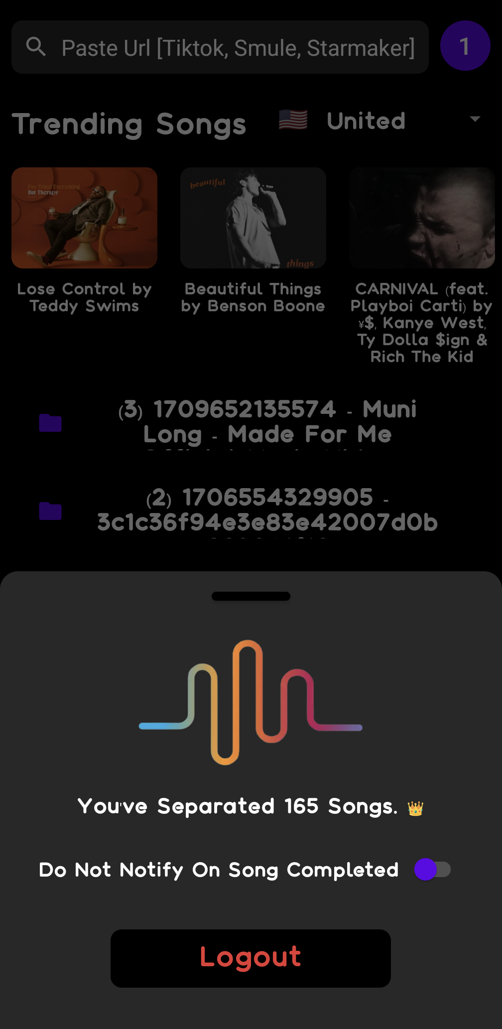 اسکرین شات 4 برنامه SonicMelody: AI Vocal Remover