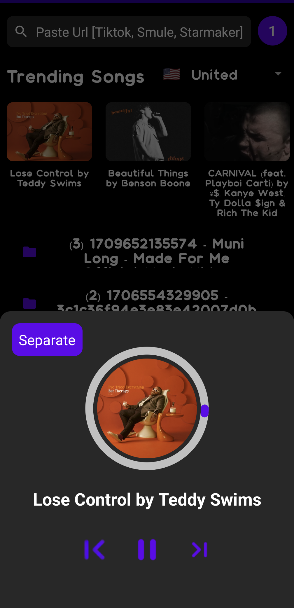 اسکرین شات 3 برنامه SonicMelody: AI Vocal Remover