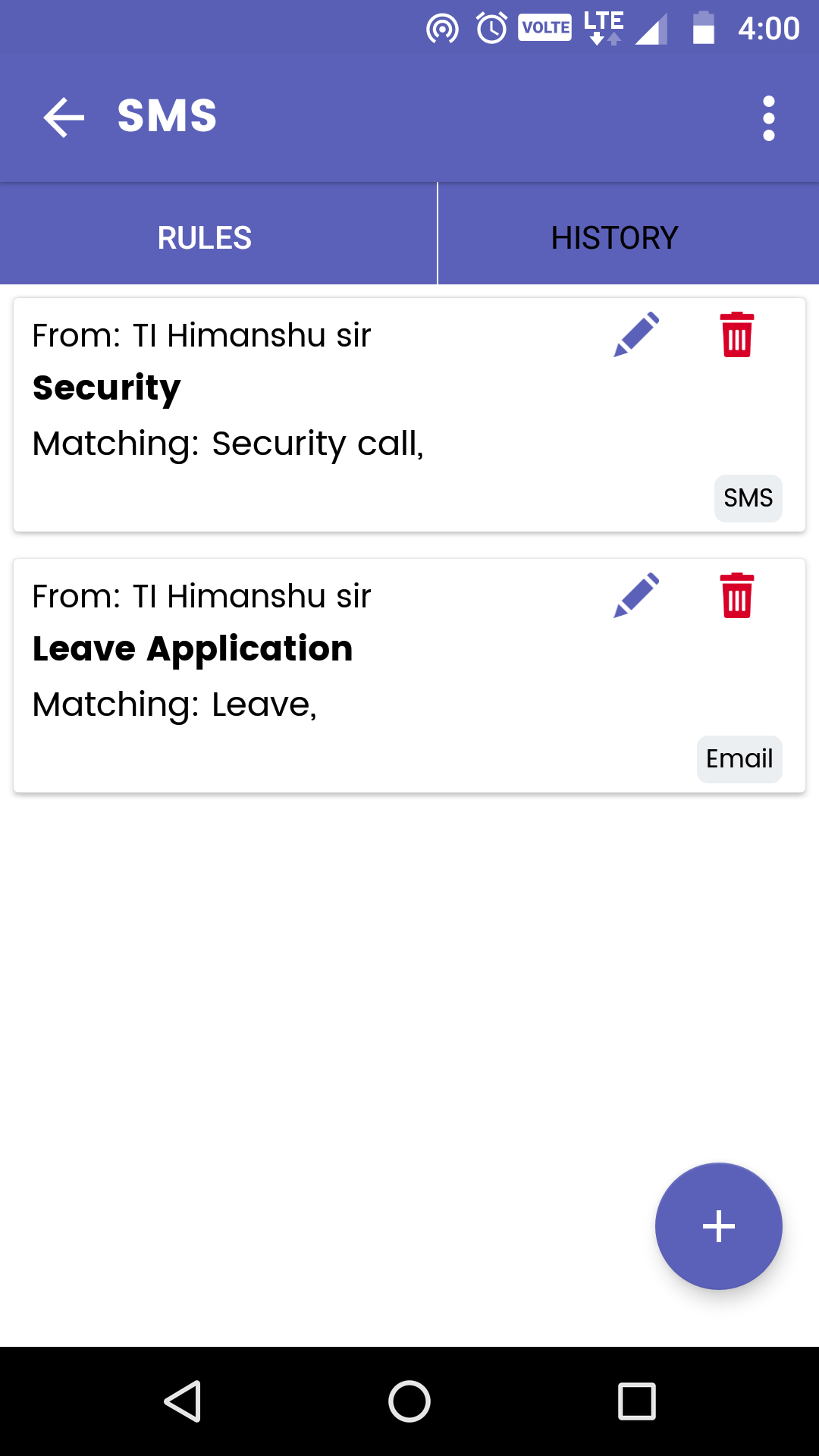 اسکرین شات 3 برنامه SMS Auto Forwarder & Messaging