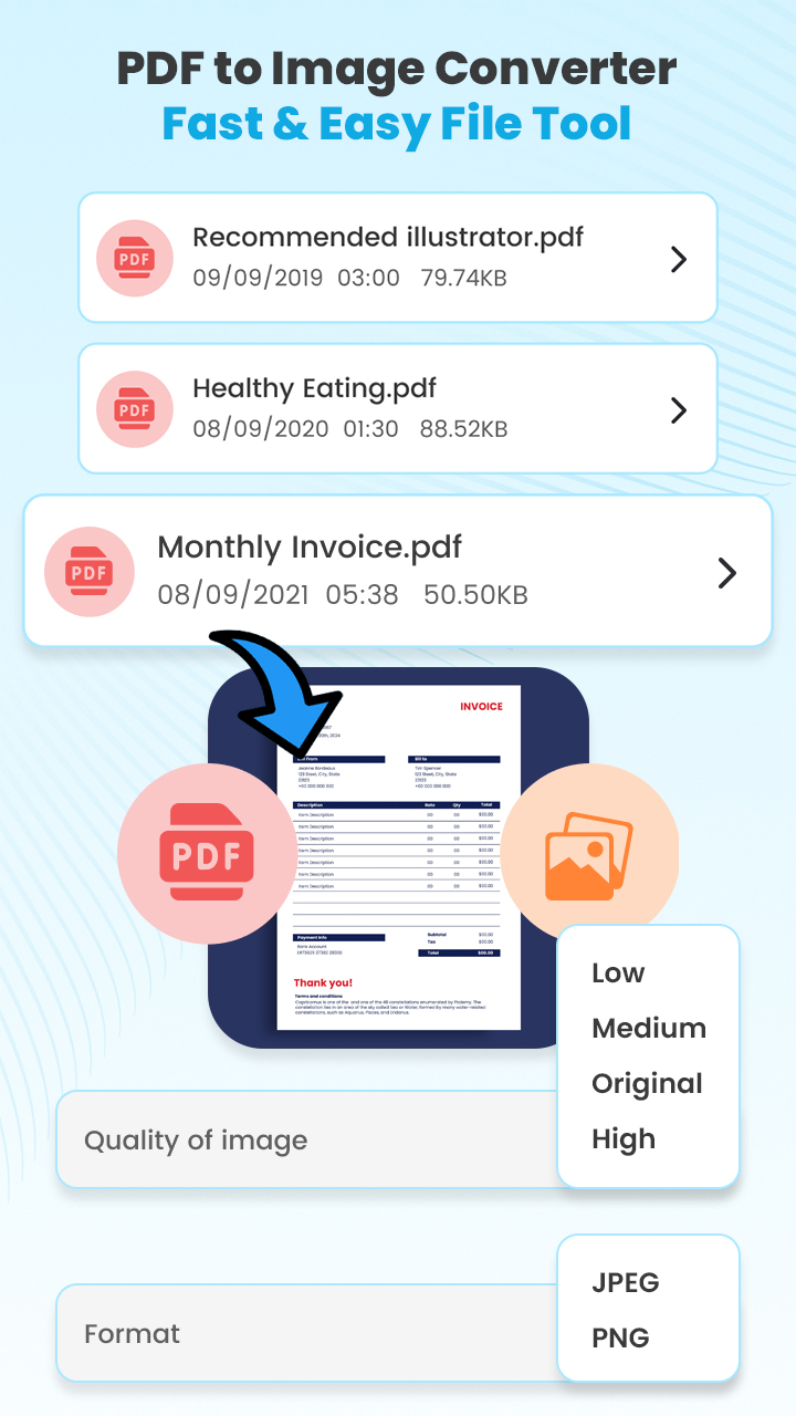 اسکرین شات 2 برنامه PDF2IMG: PDF Converter & Tools