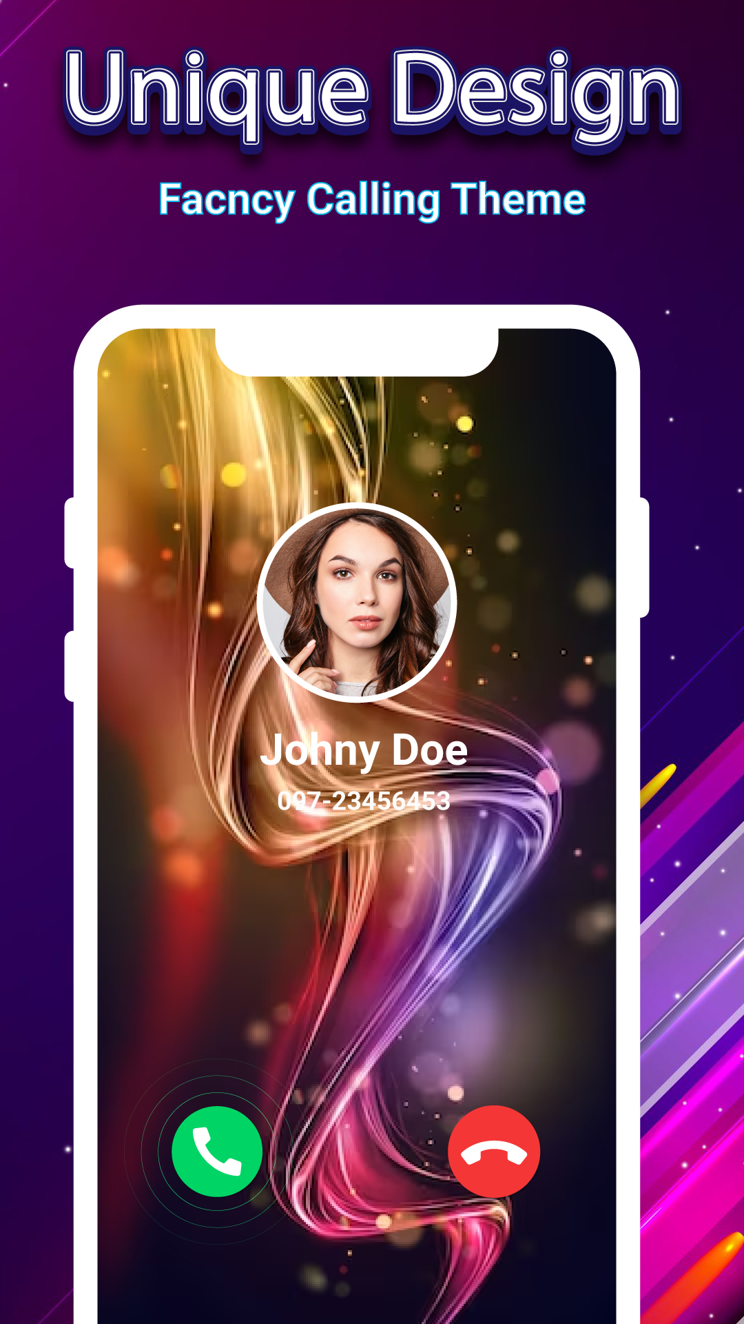 اسکرین شات 3 برنامه Color Call Screen Themes