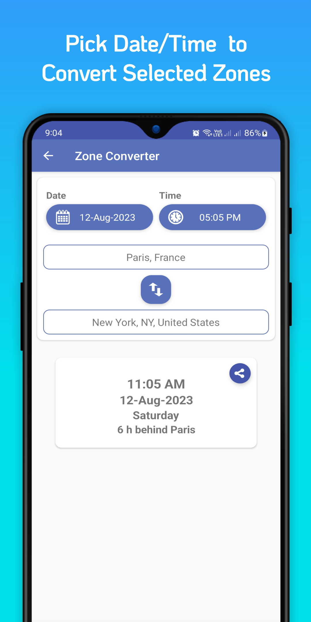 اسکرین شات 3 برنامه World Clock Time Zones Widget