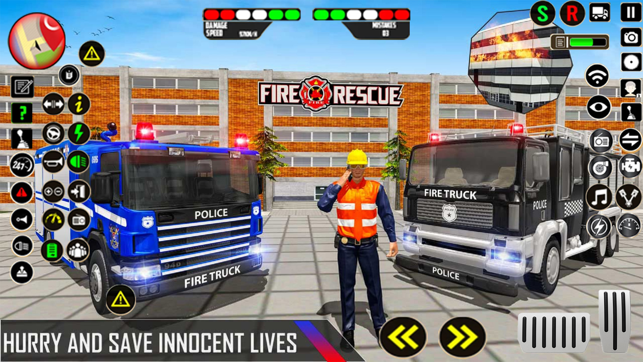 اسکرین شات 3 بازی Police Fire Truck Game 2025