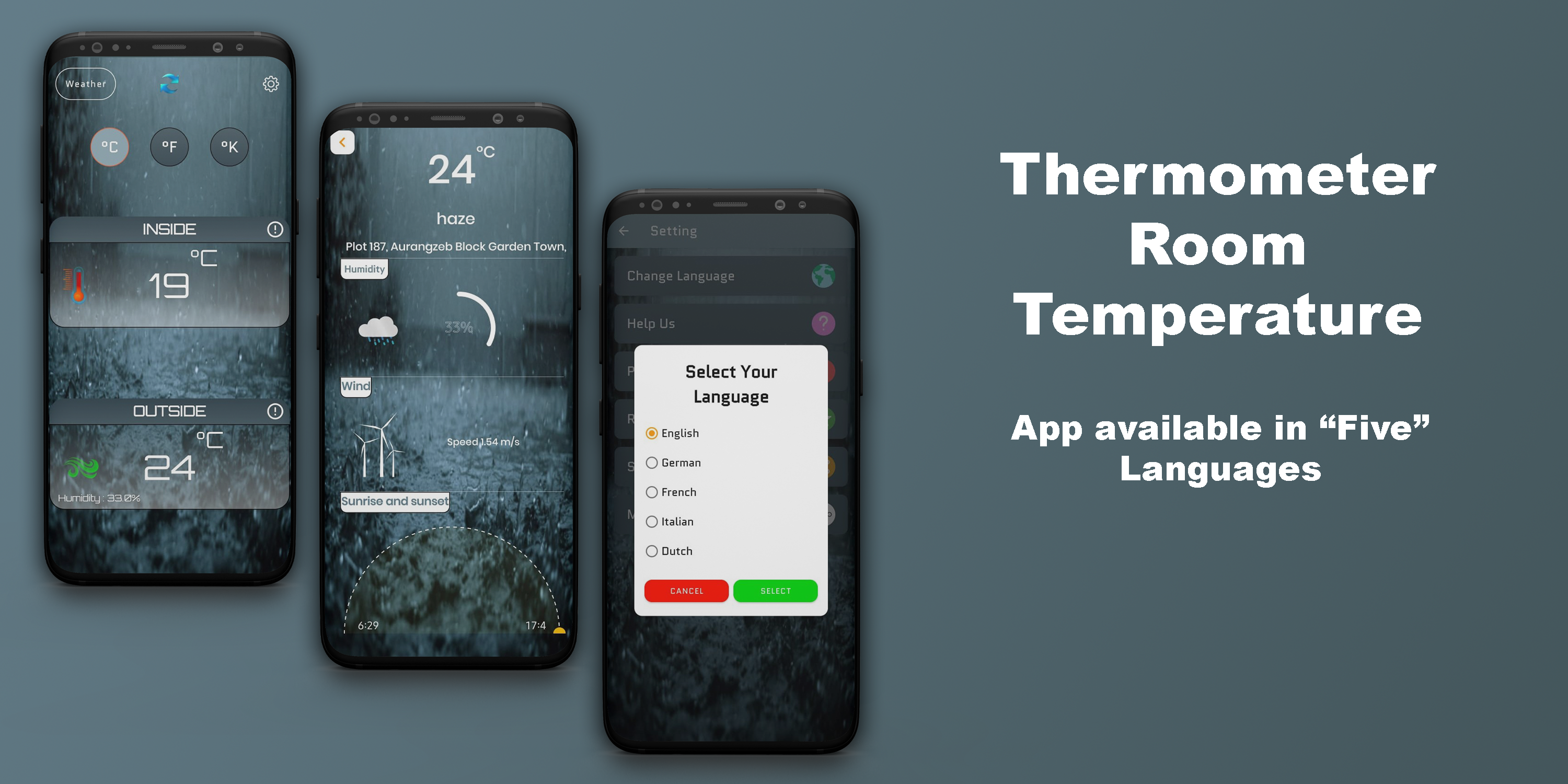 اسکرین شات 1 برنامه Thermometer Room Temperature