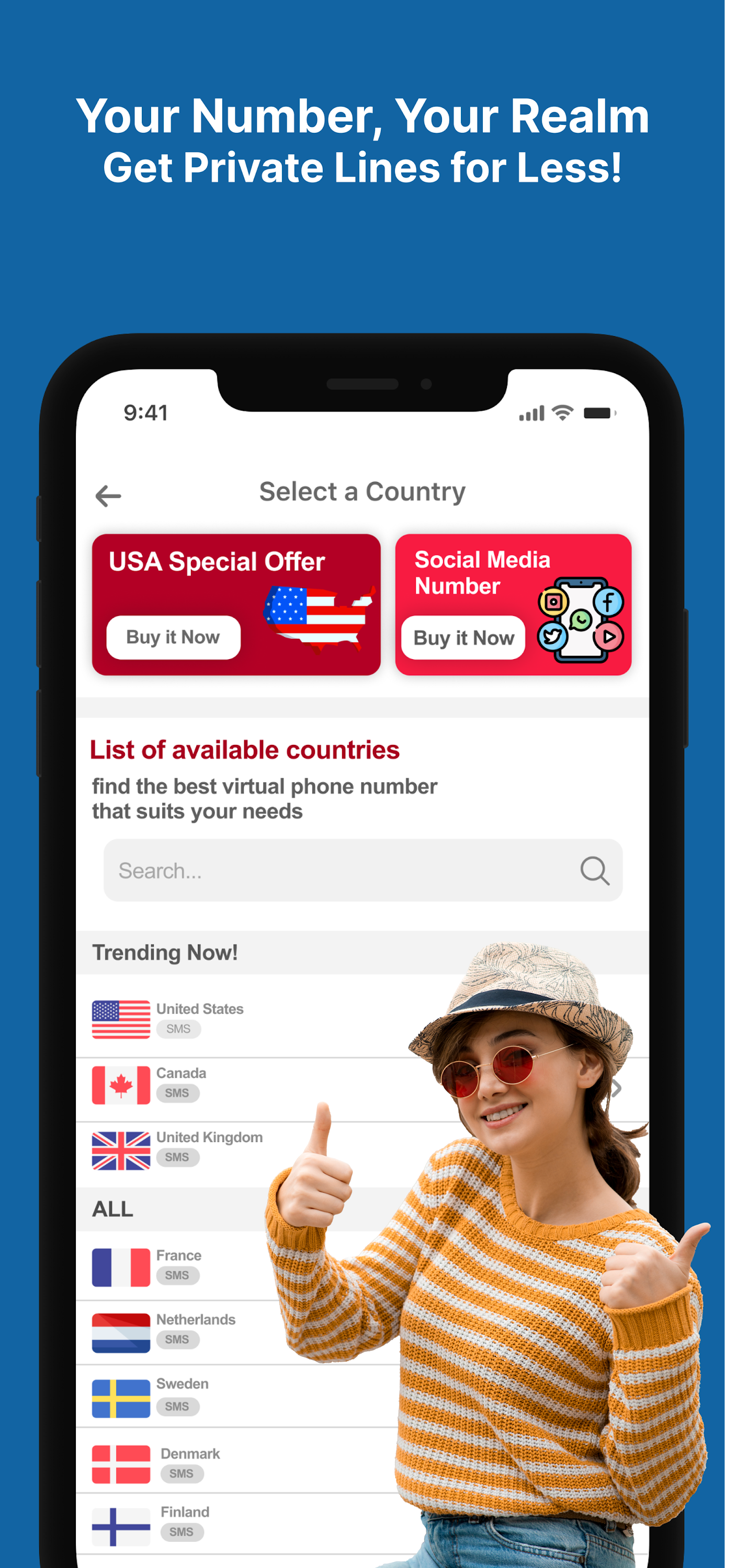 اسکرین شات 2 برنامه Temp Number - 2nd Phone Number