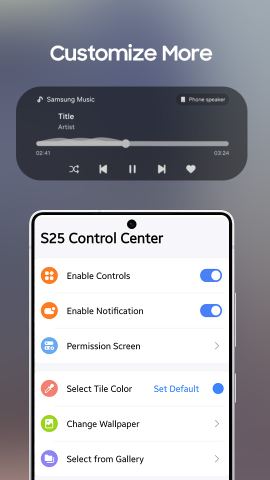 اسکرین شات 2 برنامه Control Center S25 Style