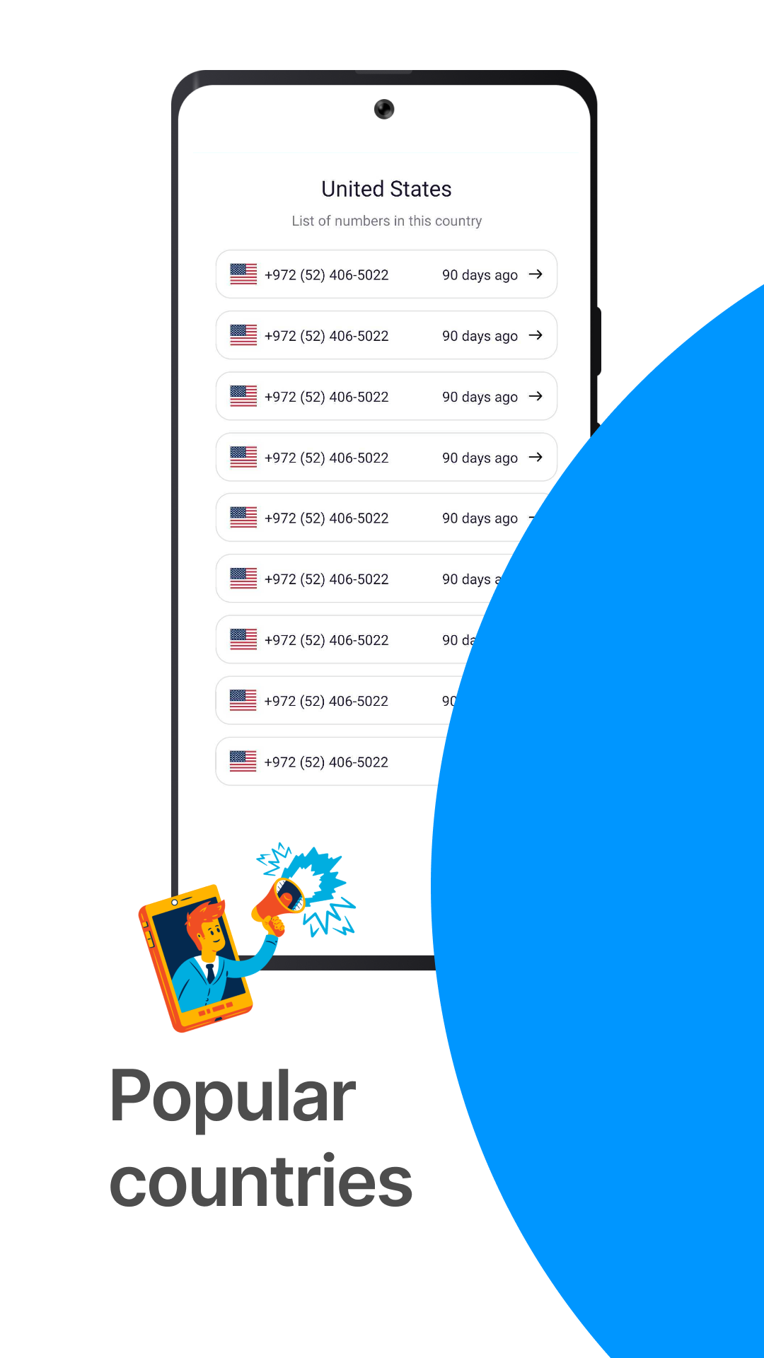 اسکرین شات 2 برنامه Receive SMS Online Temp Number