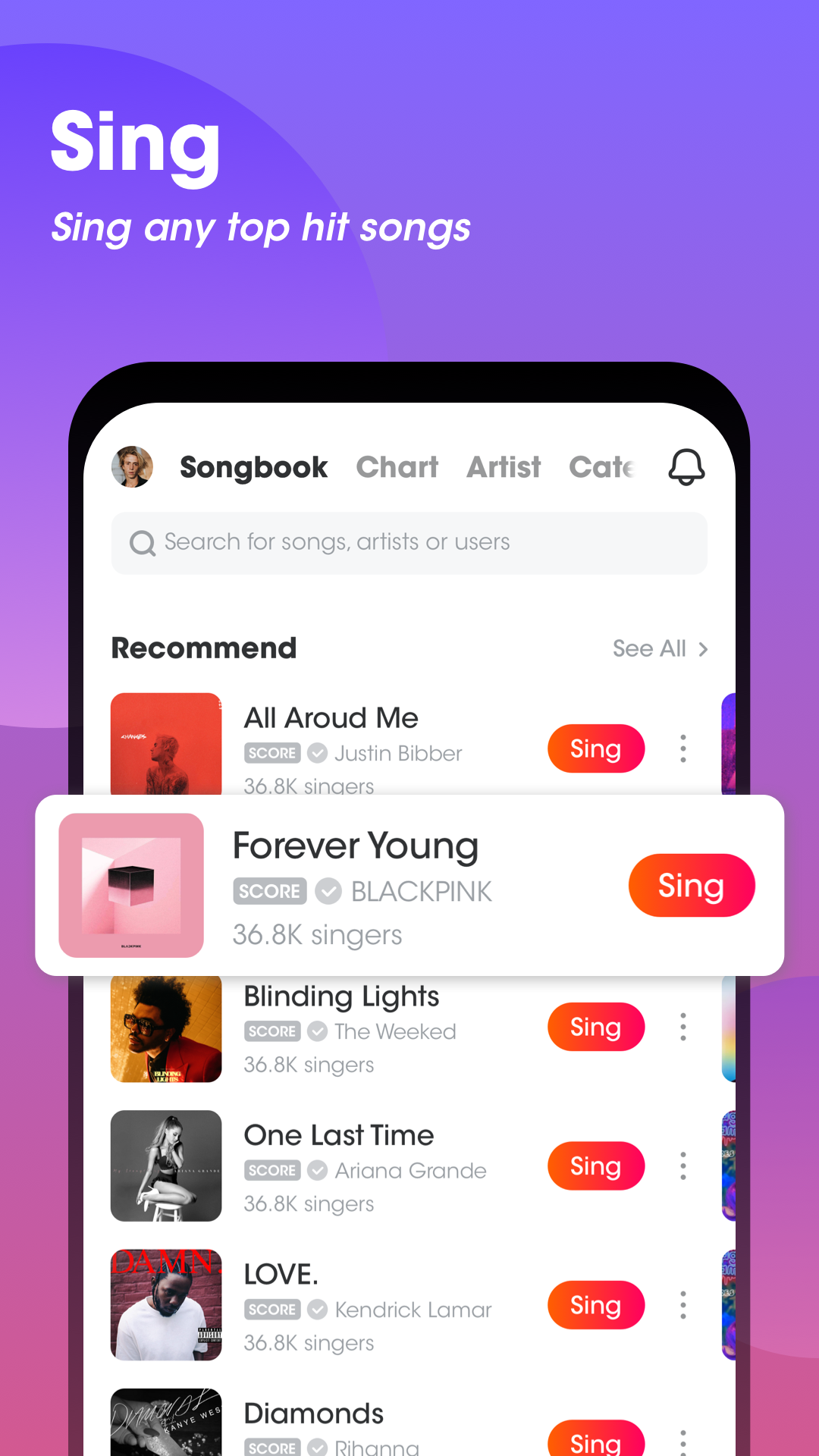 اسکرین شات 1 برنامه WeSing - Karaoke, Party & Live