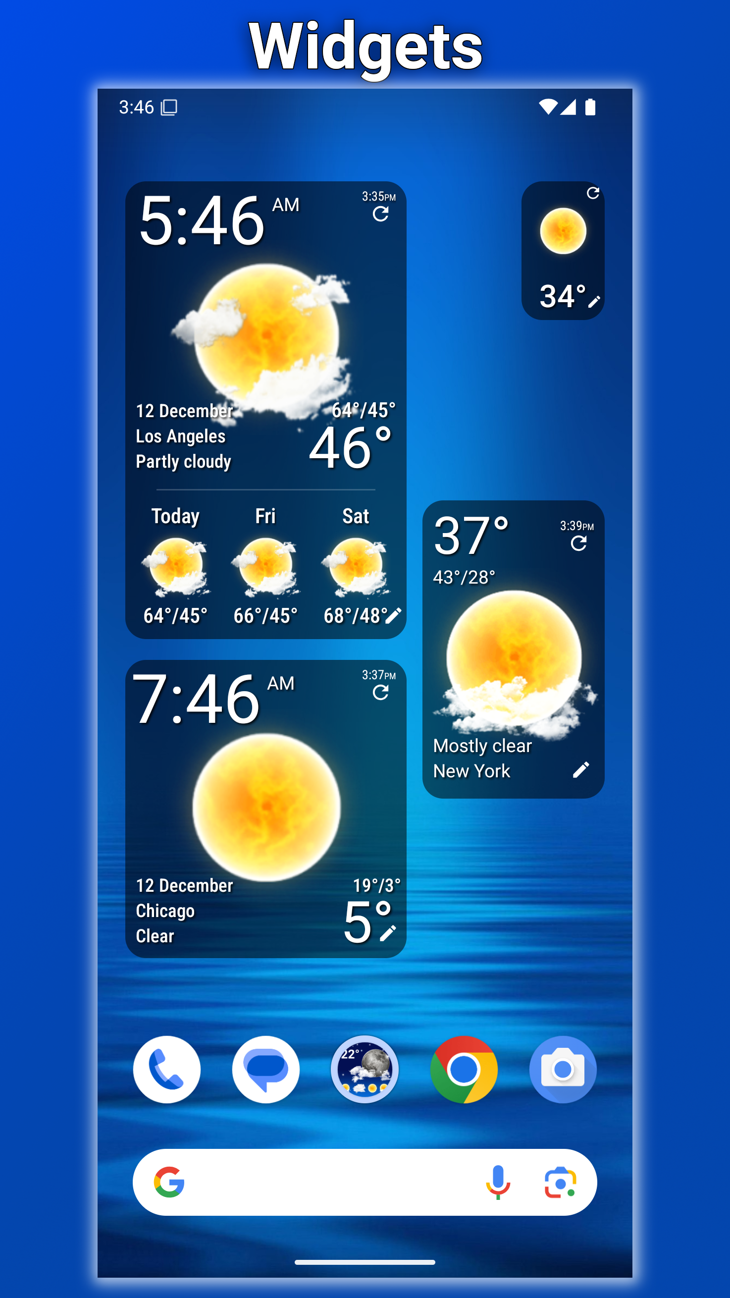 اسکرین شات 6 برنامه Weather: Clear Skies