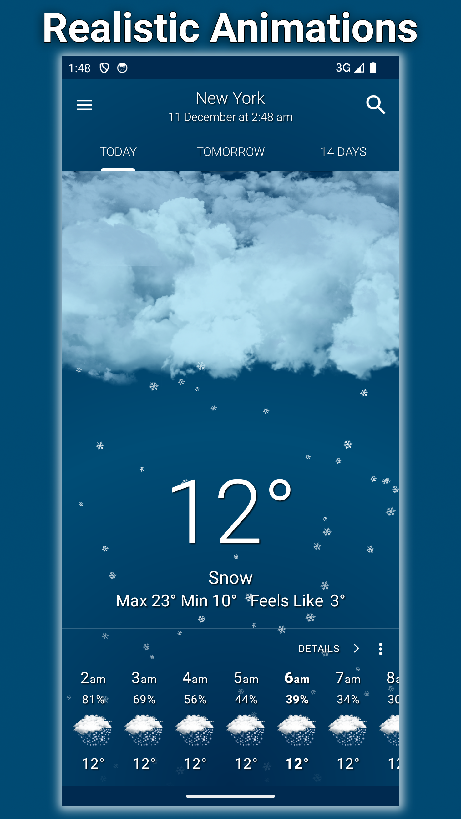 اسکرین شات 4 برنامه Weather: Clear Skies