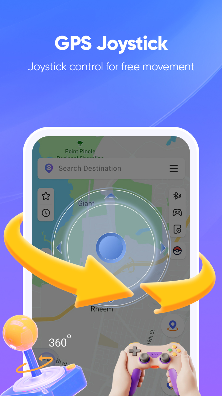 اسکرین شات 3 برنامه iAnyGo:Joystick, Finger travel