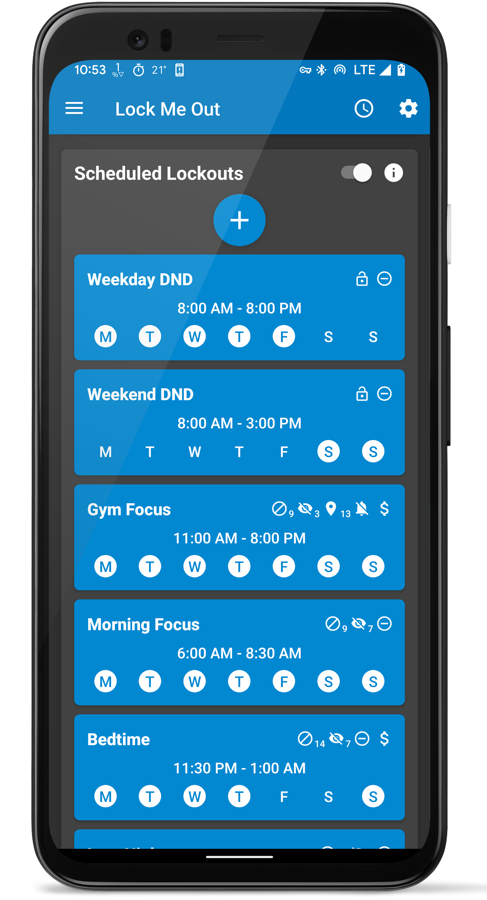 اسکرین شات 4 برنامه Lock Me Out - App/Site Blocker