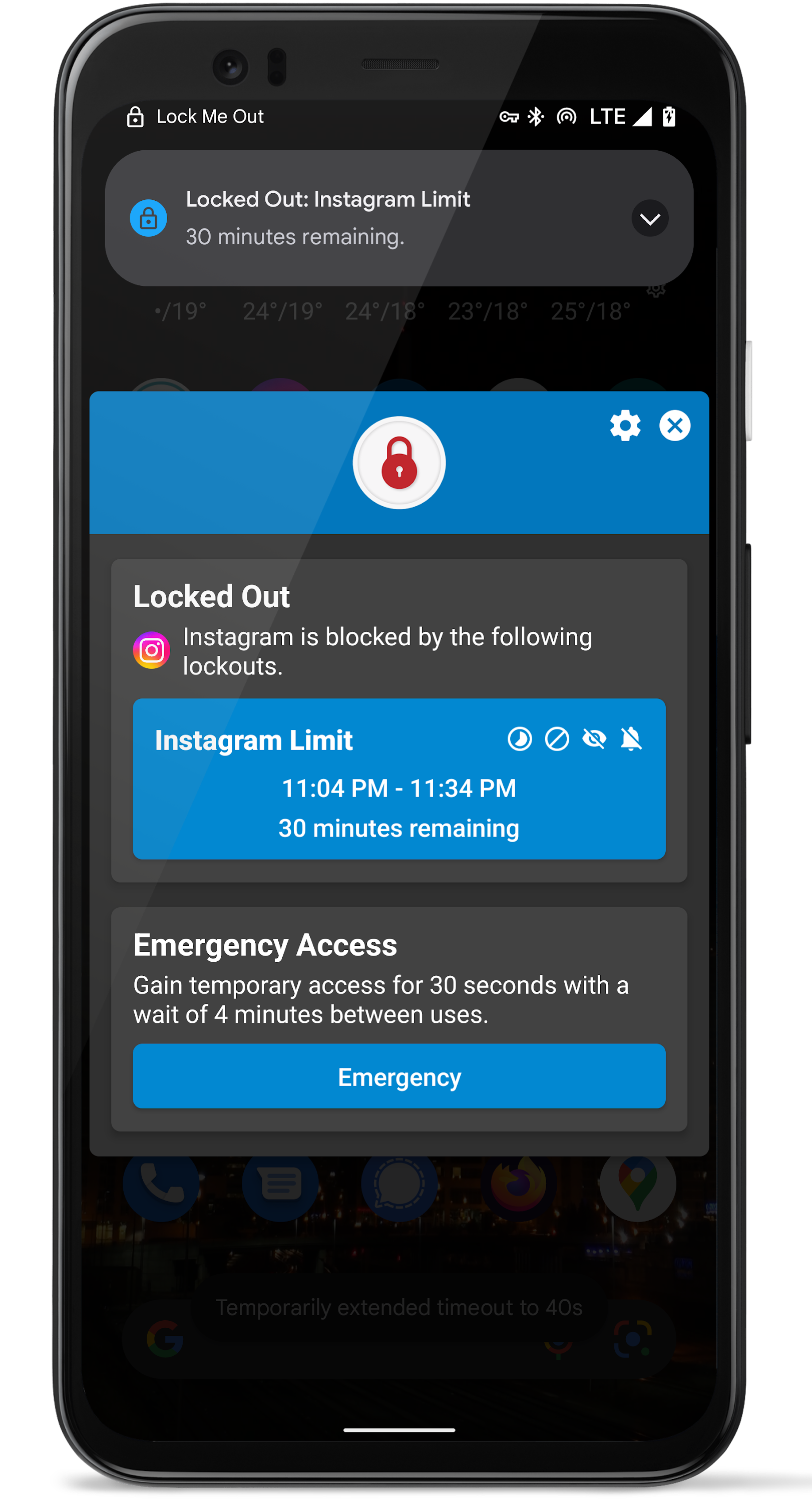 اسکرین شات 1 برنامه Lock Me Out - App/Site Blocker