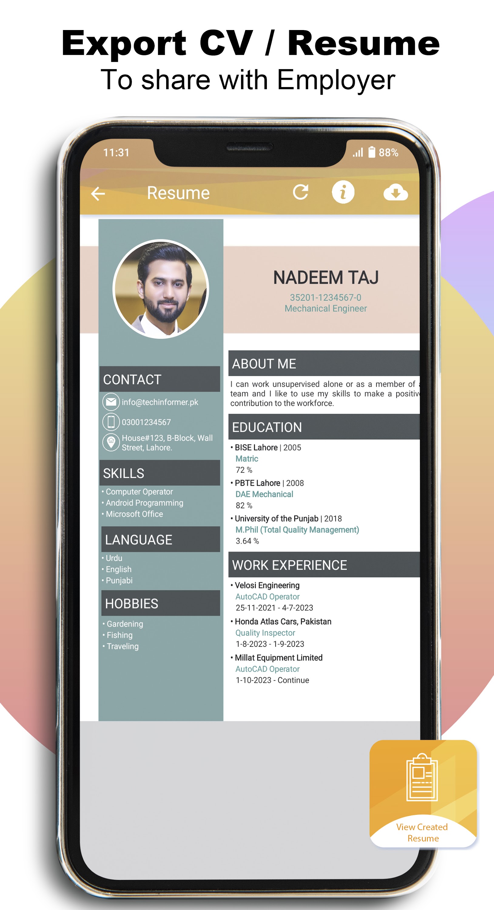 اسکرین شات 7 برنامه Resumify - AI CV Maker