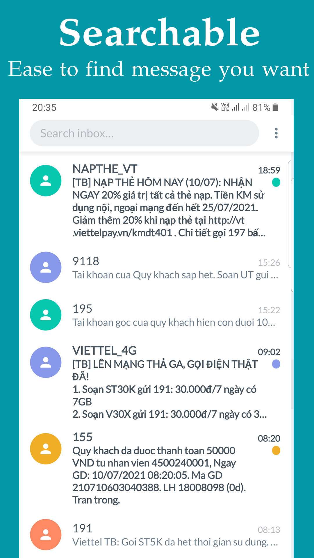اسکرین شات 5 برنامه Messages: SMS & MMS