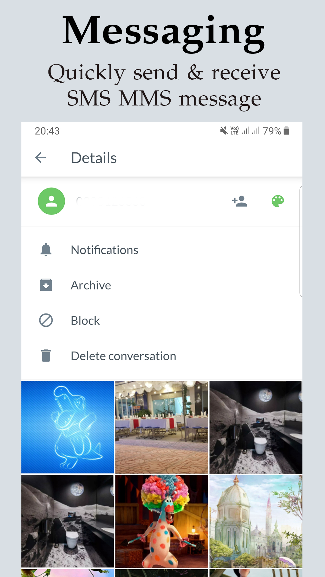 اسکرین شات 7 برنامه Messages: SMS & MMS