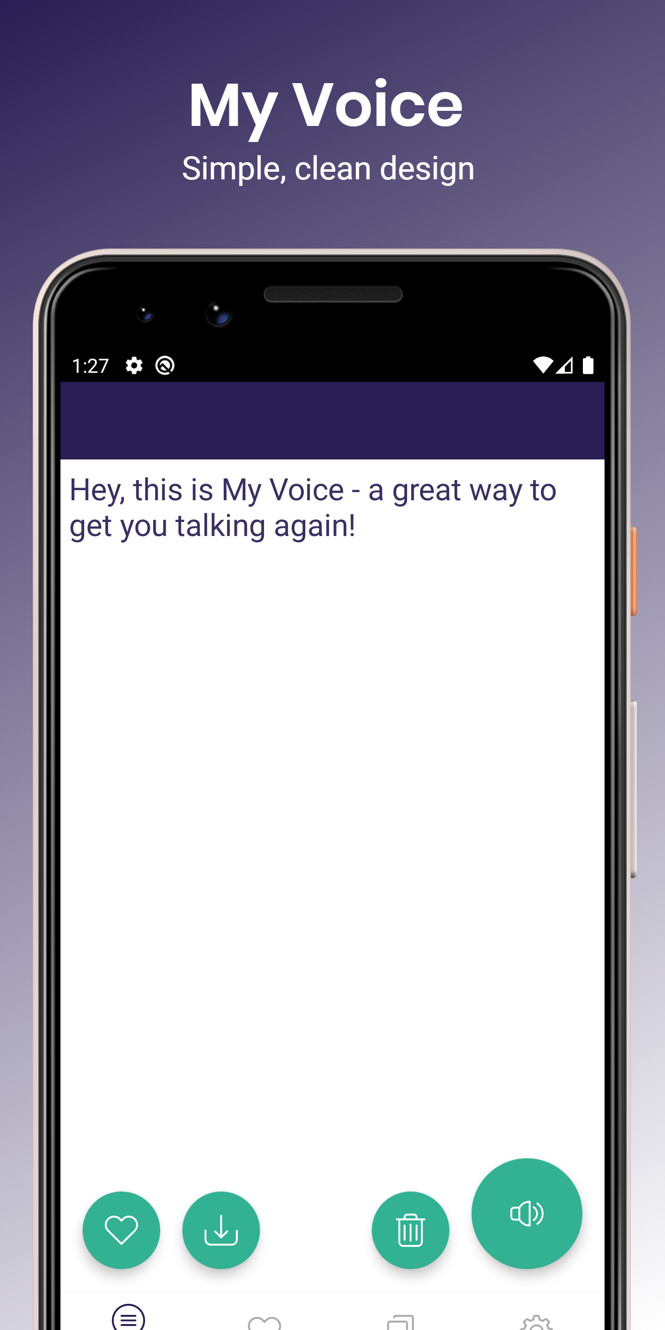 اسکرین شات 1 برنامه My Voice Text To Speech (TTS)
