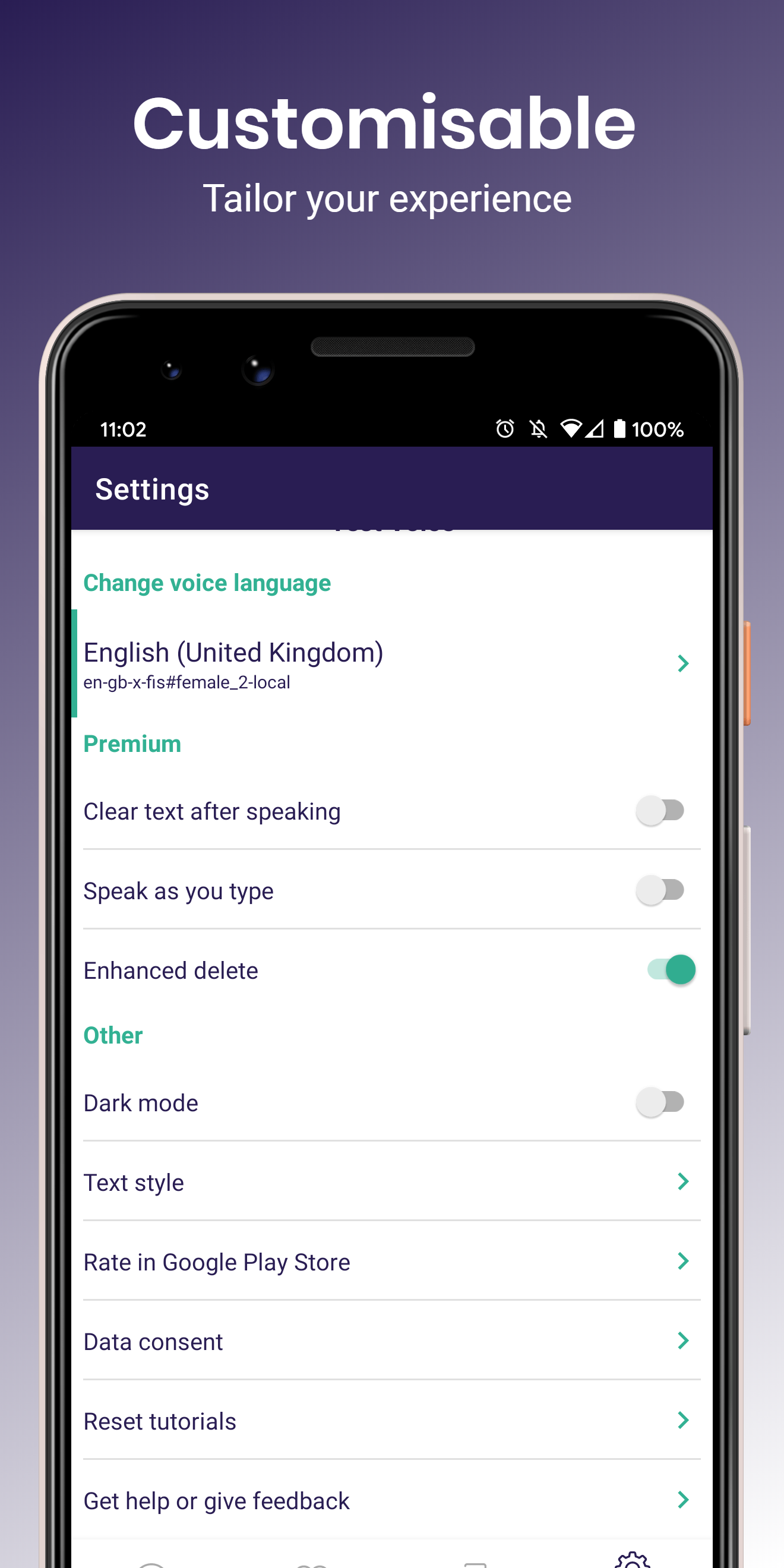 اسکرین شات 6 برنامه My Voice Text To Speech (TTS)
