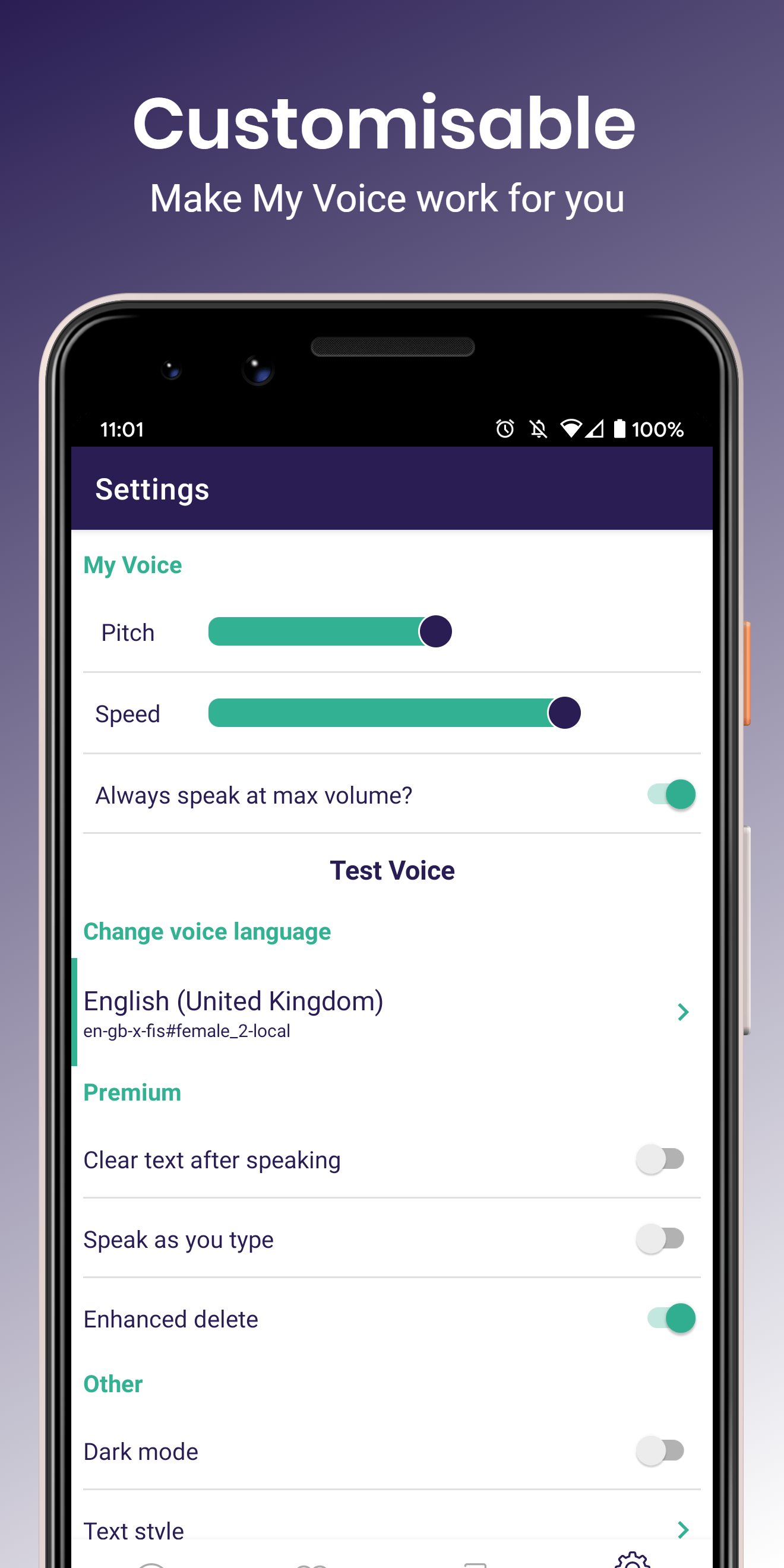 اسکرین شات 5 برنامه My Voice Text To Speech (TTS)