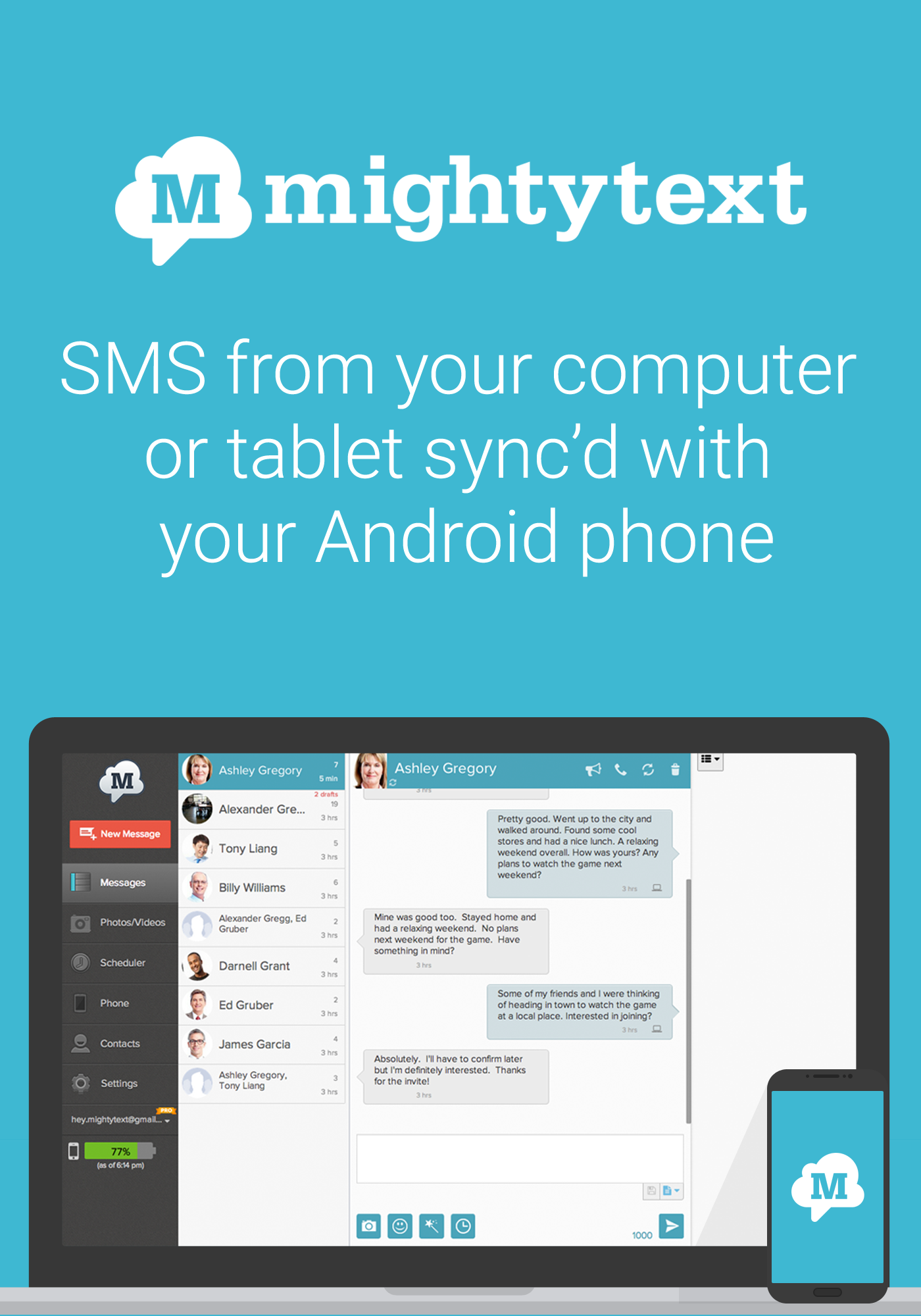 اسکرین شات 1 برنامه Send SMS/MMS Messages from PC