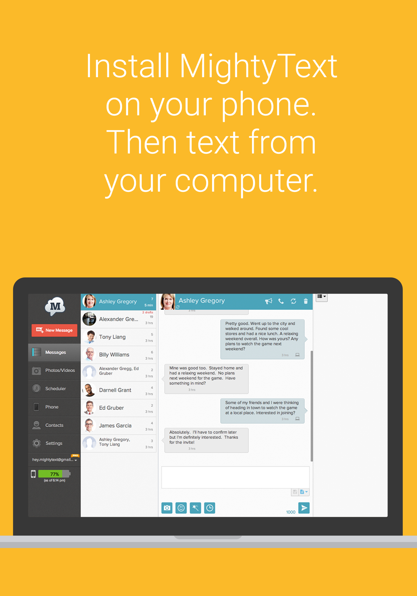 اسکرین شات 7 برنامه Send SMS/MMS Messages from PC