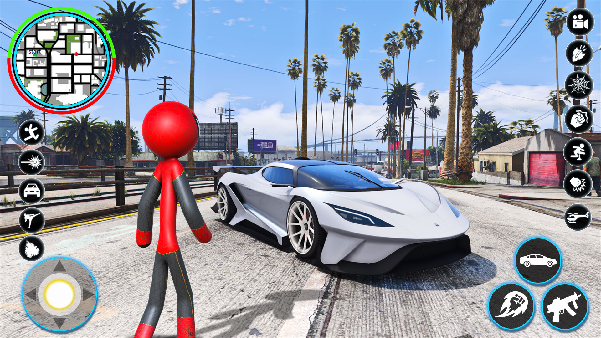 اسکرین شات برنامه StickMan Rope Hero Spider Game 6