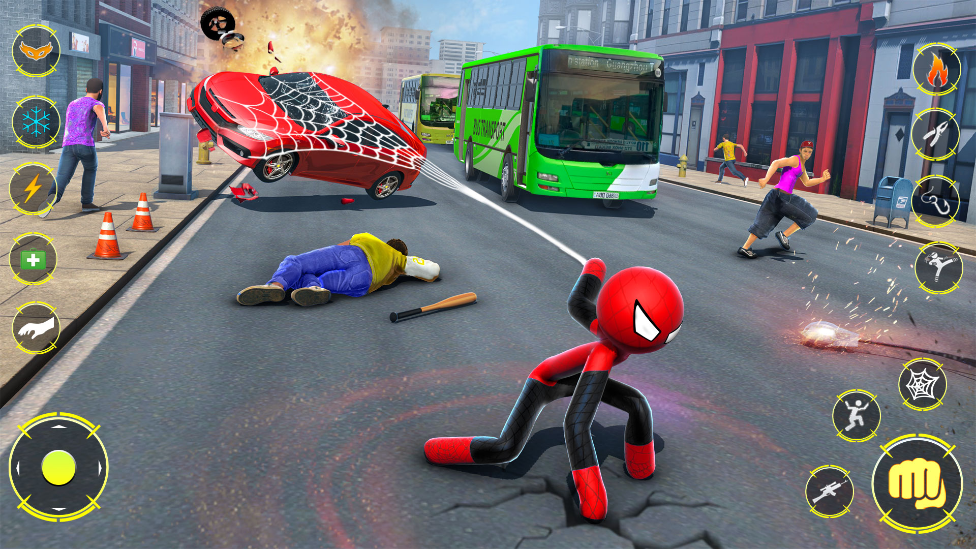اسکرین شات 4 برنامه StickMan Rope Hero Spider Game