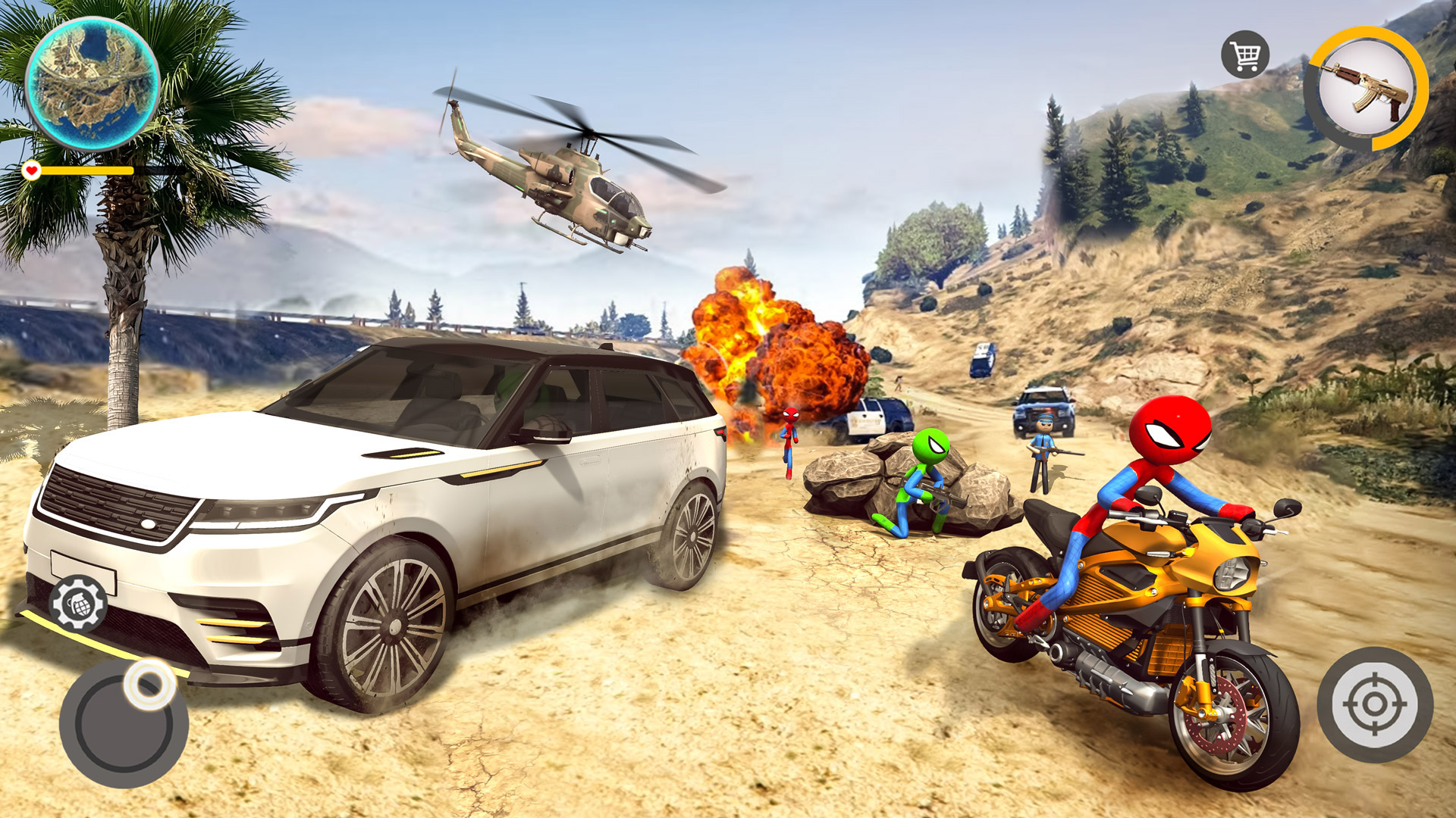 اسکرین شات 2 برنامه StickMan Rope Hero Spider Game