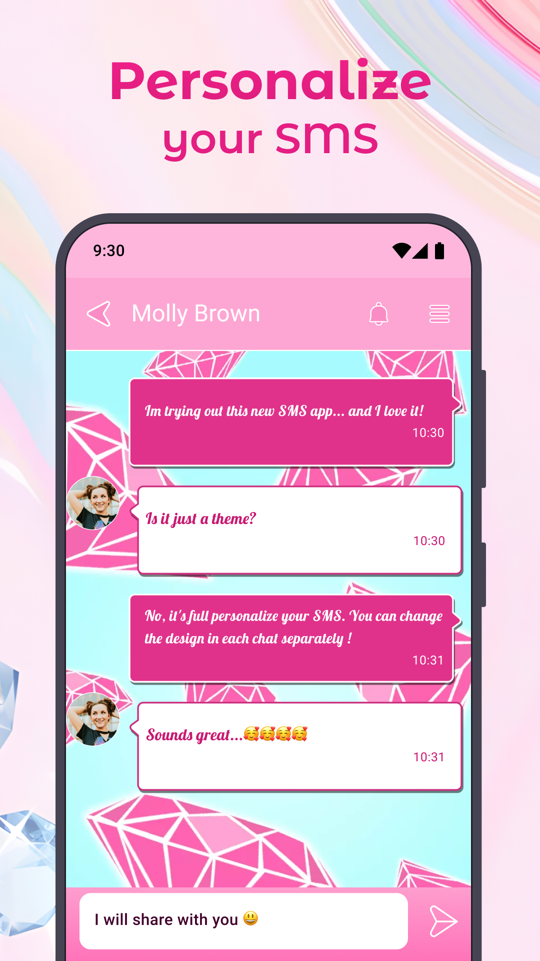 اسکرین شات 5 برنامه Diamond SMS Texting App