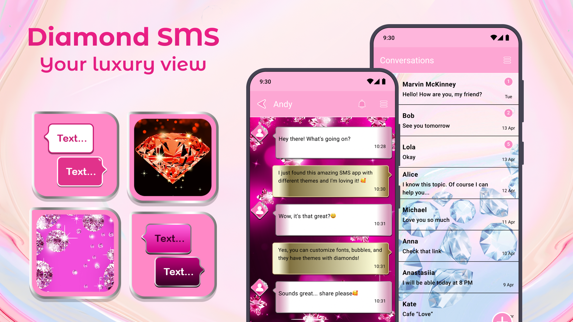 اسکرین شات 7 برنامه Diamond SMS Texting App