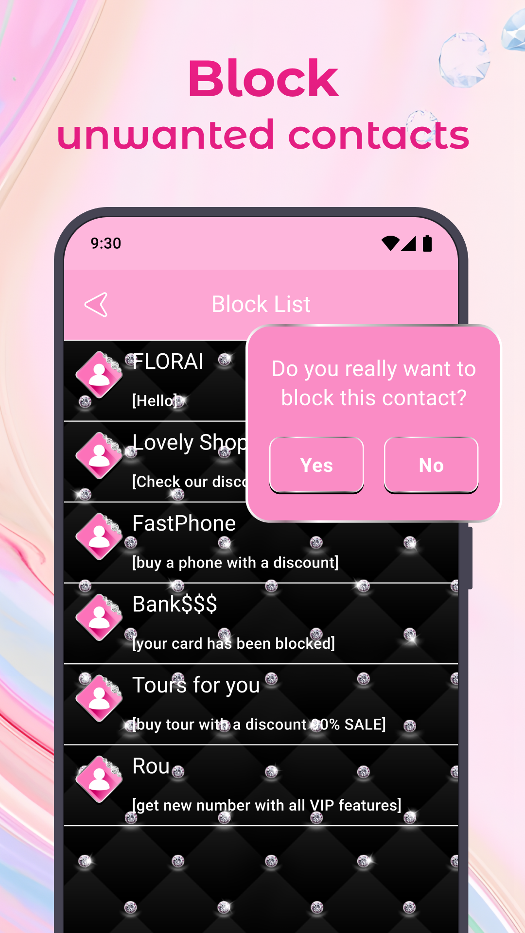 اسکرین شات 6 برنامه Diamond SMS Texting App