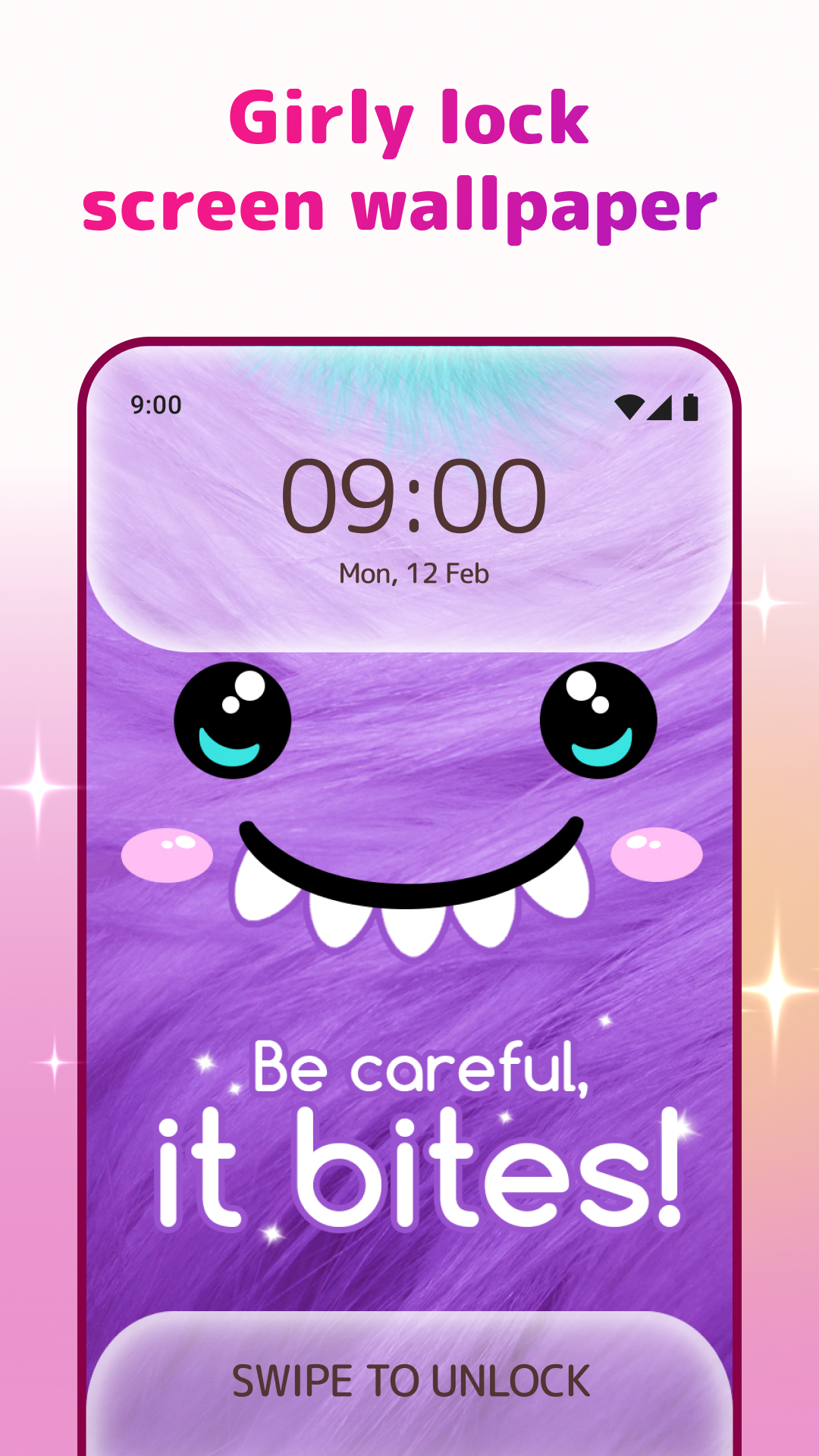 اسکرین شات 2 برنامه Cute Lock Screen & Wallpapers