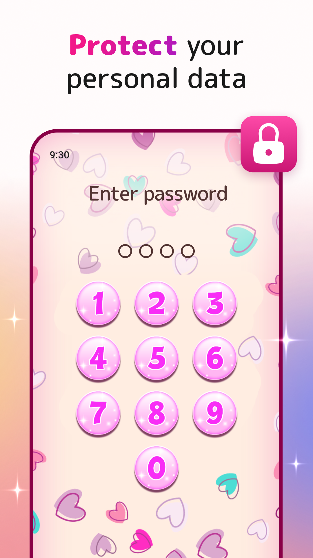 اسکرین شات 3 برنامه Cute Lock Screen & Wallpapers